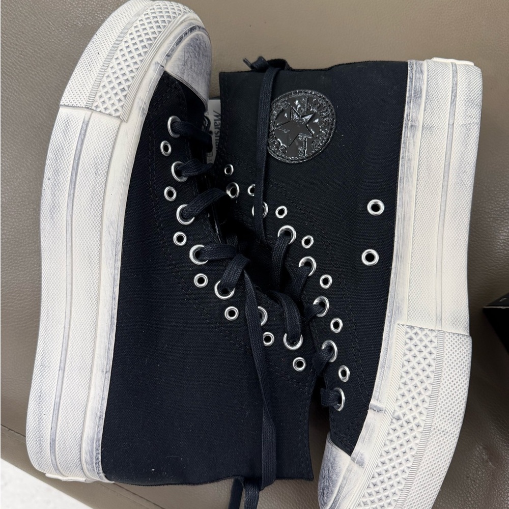 Punk Black High-Top Canvas Sneakers